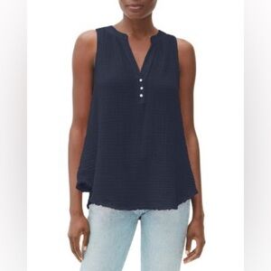 Michael Stars Heidi 100% Cotton Navy Tank Top 
Size Small